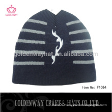 Jacquard knitted hat with customized embroidery logo 100% acrylic